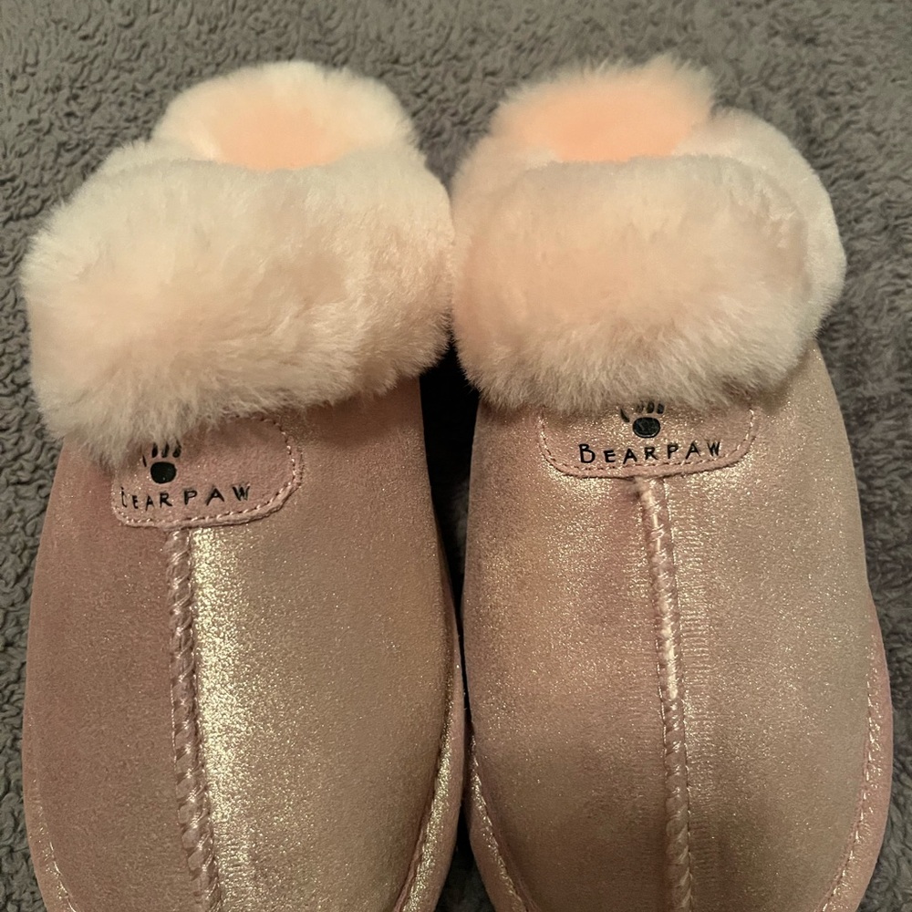 BearPaw Pink Shimmer Slippers